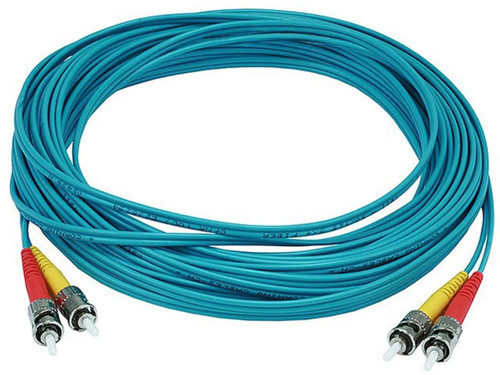 Monoprice Fiber Optic Cable - Sc Right Connector - St Left Connector - Length: 3 Length - Aqua - Ofnr Rated - Multi-Mode - 45921