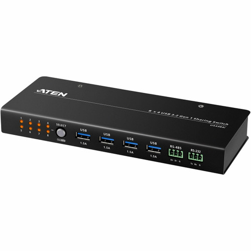 Aten 8 X 4 USB 3.2 Gen 1 Sharing Switch - USB 3.2 Gen 1 Type-B, USB 3.2 Gen 1 Type-A, 3-Pin Terminal Block - US3384I