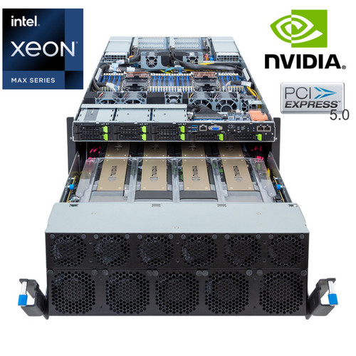 Gigabyte HPC/AI Server - 5th/4th Gen Intel Xeon Scalable - 8U DP Nvidia HGX H200 8-GPU - G893-SD1-AAX3