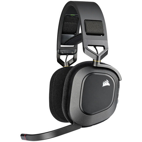 Corsair Hs80 RGB Wireless Premium Gaming Headset With Spatial Audio, Carbon White - CA-9011236-NA