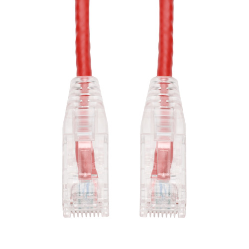 AddOn 75ft Red Cat 6a Slim Pvc Ethernet Cable Snagless Clear-claw RJ-45 M/m - ADD-75FSLCAT6A-RD