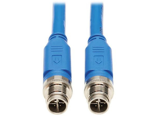 Eaton Network Cable - Foiled, Unshielded Twisted Pair (F/Utp) - Male Left Gender - Male Right Gender - M12 X-Code Right Connector - Rj-45 Left Connector - 3M Length - Blue - Pvc - Not Included - 23 Awg American Wire Gau - NM12-6A2-03M-BL