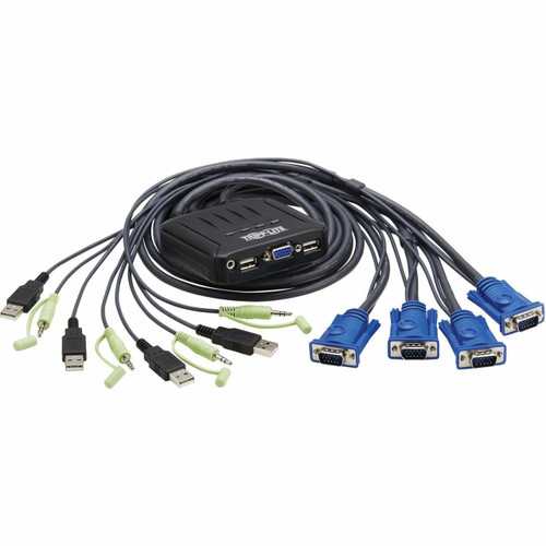 Eaton Tripp Lite Series 4-Port VGA KVM Switch For USB Or Ps/2 Keyboard/Mouse, TAA - Lets You Access And Control Up To 4 Computers Using One VGA Monitor And One USB Or Ps/2 Keyboard And Mouse. - B006-VU4-1