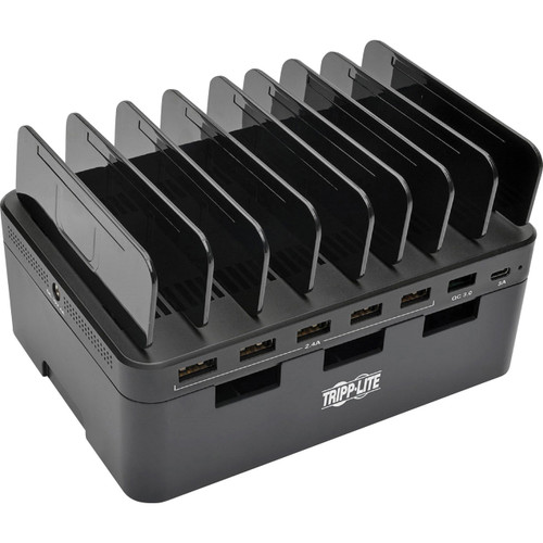 Eaton Tripp Lite Series 7-Port USB Charging Station With Quick Charge 3.0, USB-C Port, Device Storage, 5V 4A (60W) USB Charge Output - U280-007-CQC-ST