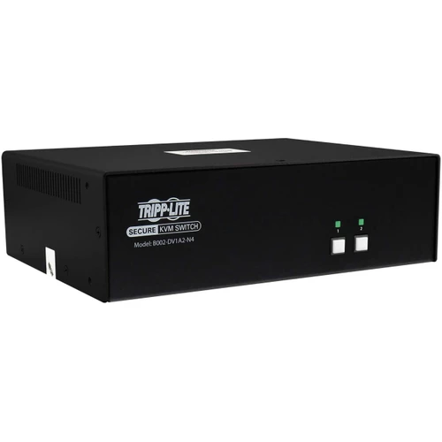 Eaton Tripp Lite Series Secure KVM Switch, 2-Port, Single Head, Dvi To Dvi, Niap Pp4.0, Audio, TAA - 2-Port Dvi KVM Switch Is Ideal For Applications That Demand Secure Networks - B002-DV1A2-N4