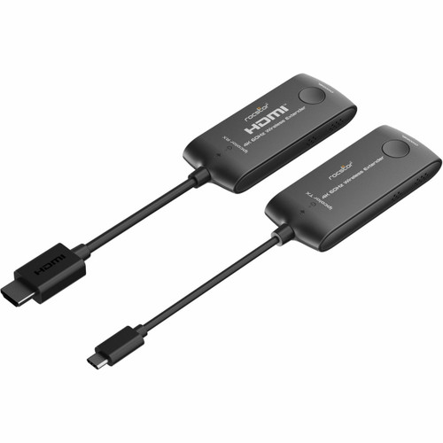 Rocstor TrueReach TR10 4K@60Hz Mini Portable 66ft (20M) USB Type-C to HDMI over Wireless Extender - 4K 60Hz up to 66ft (20m) - (1) USB-C Transmitter & (1) HDMI Receiver Dongle Kit (Type-C input on TX, HDMI output on RX) - Black - Y10G010-B2
