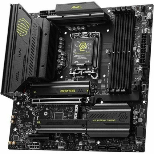MSI MAG B860M Mortar Wifi - Support Intel Core Ultra Processors (Series 2) For Lga 1851 Socket, Supports Ddr5 Memory, Dual Channel Ddr5 9200+ Mt/S (Oc), Ultra Performance: 12+1+1+1 Duet Rail Power System 60A Drmos - B860MMORTARWIFI