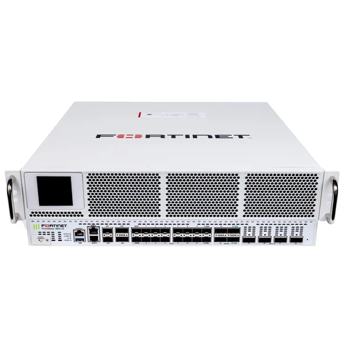 Fortinet Fortigate-3801G 4X 400 Ge QSFP-Dd Slots, 6X 200 Ge Qsfp56 Slots, 18X 50Ge Sfp56 Slots, 2X 10Ge Rj45 Management Ports, Spu Np7 And Cp10 Hardware Accelerated, 2X 1.92Tb Storage And 4 Ac Power Supplies - FG-3801G