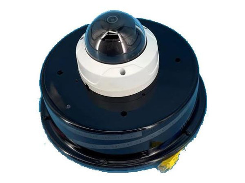 Action CS Vandal Resistant, Voice Down With 18Watt Red/Blue Led Strobe, 50 Watts Amplified Speakers, And Includes 90Watt PoE Injector, Wall Mount, Prewired Hanwha Spa-D1000 - ACS-ICB-RETRO-KIT-BOSCH-AUDIO