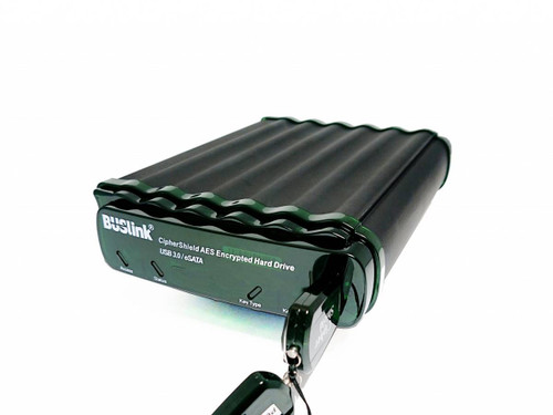 Global Silicon BUSlink CipherShield 30TB Mode 1 Key Encrypted External Desktop Hard Drive - 256-bit AES Hardware Encryption, 2-Port USB Hub, USB 3.2 Gen 1 & eSATA, FIPS 140-2, HIPAA, HITECH, FERPA, TAA-Compliant - CSE-30THSM1