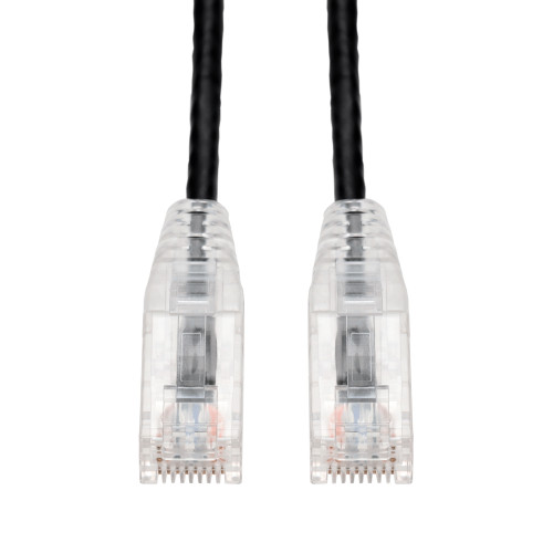 AddOn 17Ft Black Cat 6 Slim Pvc Ethernet Cable Snagless Clear-Claw RJ-45 M/M - ADD-17FSLCAT6-BK