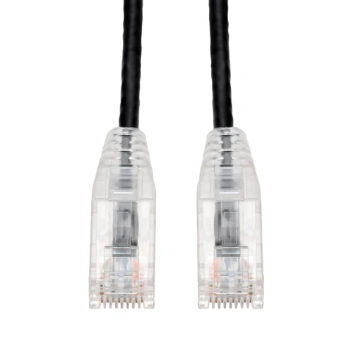 AddOn 5-Pack 5Ft Black Cat 6 Slim Pvc Ethernet Cable Snagless Clear-Claw RJ-45 M/M Bulk Bag Packaged, No Twist Ties - ADD-5FSLCAT6-BK-5PK