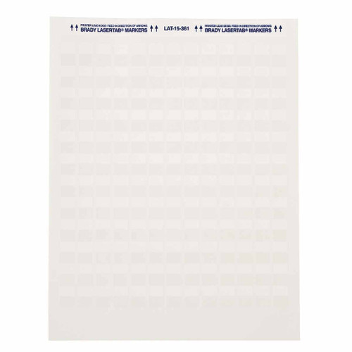 Brady LaserTab Series Self-Laminating Polyester Labels - 0.75 in H x 0.5 in W - Laser Printers - White - LAT-15-361-1