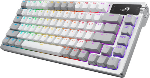 Asus ROG Azoth 75 Wireless DIY Custom Gaming Keyboard, OLED display, Gasket-Mount, Three-Layer Dampening, Hot-Swappable Pre-lubed ROG NX Storm Switches & Keyboard Stabilizers, PBT Keycaps, RGB - M701 ROG AZOTH/NXSM/CA/PBT