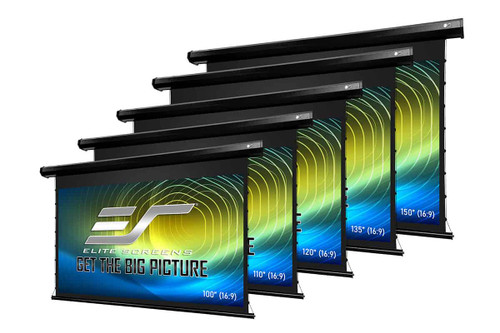 Elite Screens CINETENSION 3 ELECTRIC MATTE WHITE SCREEN, WALL/CEILING MOUNTED, 120 DIAG., 16:9, VIEWING SIZE: 58.9X104.6, IR/RF REMOTES,12V TRIGGER, BLACK CASING - TE120HW3