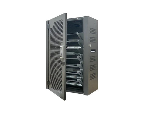 Charge Solution Grab and Go cabinet is designed for up to 7 Getac F110 Cisco WS-C2960C-8TC-L Network Switch installed in Cabinet. Dimensions 21.8inch W 12.7inch D x 32inch H. - CSI-2000-F110-2960