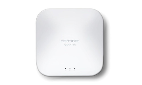 Fortinet FortiAP-HD-431G Wireless Indoor High Density AP - Three radio 4x4 streams (Wi-Fi 6E IEEE 802.11ax Tri-band 2.4/5/6GHz ) Note: 6GHz band not available in all regulatory domains , internal antennas, 1x 10/100/1000/2500/5000 GbE - FAP-HD-431G-S