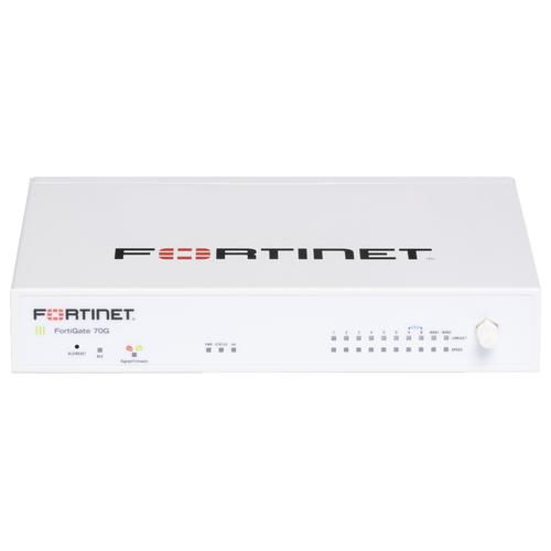 Fortinet FortiWiFi-70G Hardware plus 3 Year FortiCare Premium and FortiGuard Enterprise Protection - Compliant 802.11 a/b/g/n/ac/ax - Console, USB, GE RJ45 WAN, GE RJ45 FortiLink, GE RJ45 Ethernet - FWF-70G-P-BDL-809-36