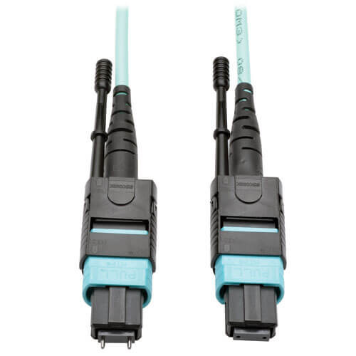 Enet MTP/MPO-Male to MTP/MPO-Male MMF OM4 40G/100G Cross-Over 28m Aqua - NCNR: Non-Cancelable and Non-Returnable - MTPM2XO-OM4-28M-ENC