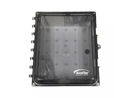 Acceltex 12X10X6 Polycarbonate Enclosure With Clear Door, Latch Lock & 4 Rptnc Holes - ATS-00078