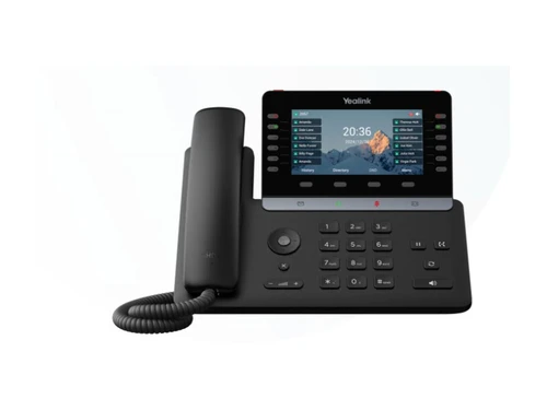 Teledynamic Linux 6.1 version; TEE hardware encryption solution; Up to 16 SIP accounts; Supports PoE; Supports USB headsets and EHS; Supports color-screen expansion modules; Stand with 2 adjustable angles - YEA-SIP-T74U