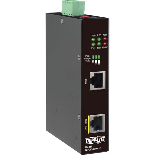 Eaton Tripp Lite series Industrial Gigabit Ethernet PoE++ Splitter/Extender RJ45 Data Ports DC Output 100m TAA - NPOE-SPL-EXT