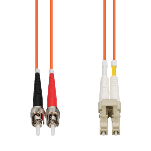 AddOn 5m ST to LC Orange OM1 Duplex OFNP (Plenum-Rated) MMF Fiber Patch Cable - ADD-ST-LC-5M6MMFP