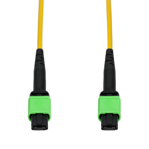 AddOn 50m MPO/APC to MPO/APC Yellow OS2 OFNR (Riser-Rated) 12-Strand SMF Type-A (Straight) Fiber Patch Cable - ADD-MPOMPO-50M9SMFS