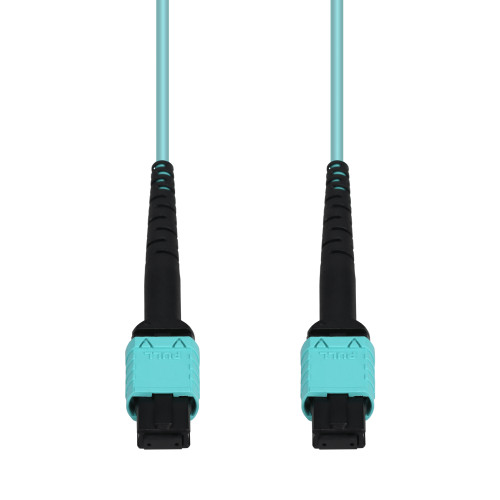 AddOn 28m MPO/UPC to MPO/UPC Aqua OM4 OFNR (Riser-Rated) 12-Strand Fiber Patch Cable - ADD-MPOMPO-28M5OM4