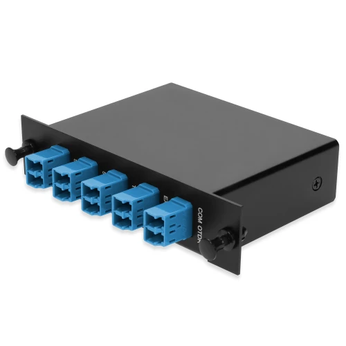 AddOn 4+3 Channel LGX DWDM Mux/Demux C52-C55 with OTDR, Test Tx/Rx, Upgrade, and Express Ports, LC/UPC Connectors - ADD-WDM-L0411-52-ULC-UTOE