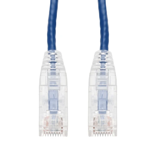 AddOn 9ft Blue CAT 6 Slim Plenum-Rated Ethernet Cable Snagless Clear-Claw RJ-45 M/M