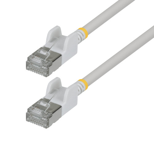 StarTech 5ft White Ultra Slim Cat6A Ethernet Cable, Snagless, FTP, Pure Bare Copper Wire, 34AWG Slim RJ45 Network Patch Cord