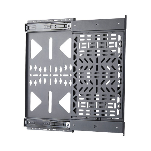 StarTech Slide-Out AV Component Storage Panel, Cable Box and Accessories Mounting, 22lb (10kg) Max, Behind-TV Media Wall Mount, Sliding Design for Easy Access