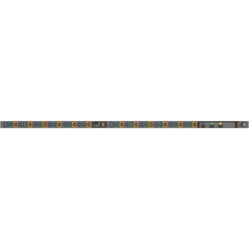 Vertiv Rpdu, Switched Unit Level Monitoring Ec, 30A, 208V Delta, 8.6Kw, Vertical, (30) Locking Iec C13, (6) Locking Iec C19, 10Ft / 3M Power Cord With L15-30P, Black Powder Coat. - NS30027L