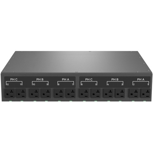 Vertiv Rpdu, Switched Outlet Level Monitoring Ec, 30A, 120/208V Wye, 8.6Kw, Horizontal, (12) Nema 5-20R, 10Ft Power Cord With L21-30P, Black Powder Coat. - NU30079