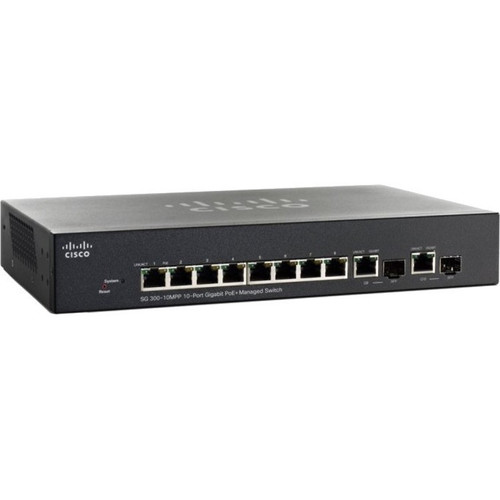 Cisco SG300-10MPP 10-port Gigabit Max PoE+ Managed Switch CON-SW-G3019JP1 (Service Only)