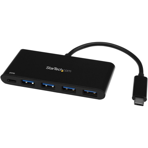 StarTech 4-Port USB-C Hub with Power Delivery - USB-C to 4X USB-A - USB 3.0 Hub - HB30C4AFPD