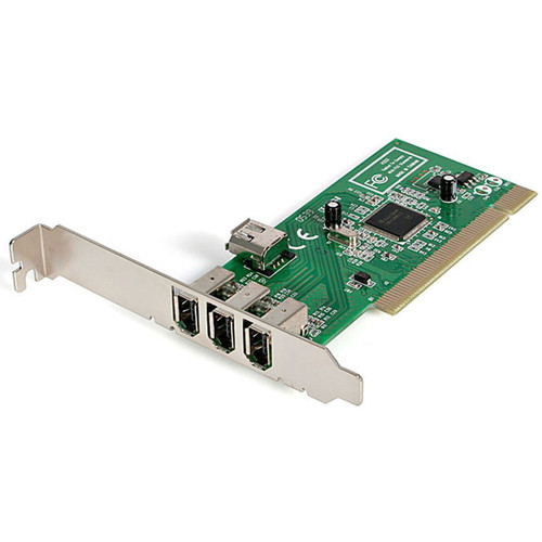 StarTech 4 Port PCI 1394A Firewire Adapter Card - 3 External 1 Internal - PCI1394MP