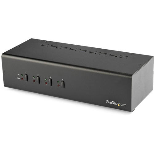 StarTech 4 Port Dual Monitor DVI KVM Switch - Dual Screen Display Compact USB KVM Switch with Integrated USB 3.0 Hub & Audio - Dual View KVM - Dell HP Apple Lenovo - TAA Compliant - SV431DD2DU3A
