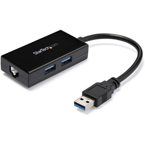 StarTech USB 3.0 to Gigabit Network Adapter with Built-In 2-Port USB Hub - USB31000S2H