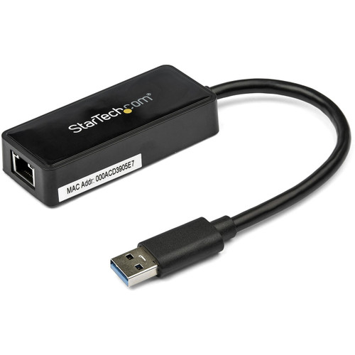 StarTech USB 3.0 to Gigabit Ethernet Adapter NIC W/ USB Port - Black - USB31000SPTB