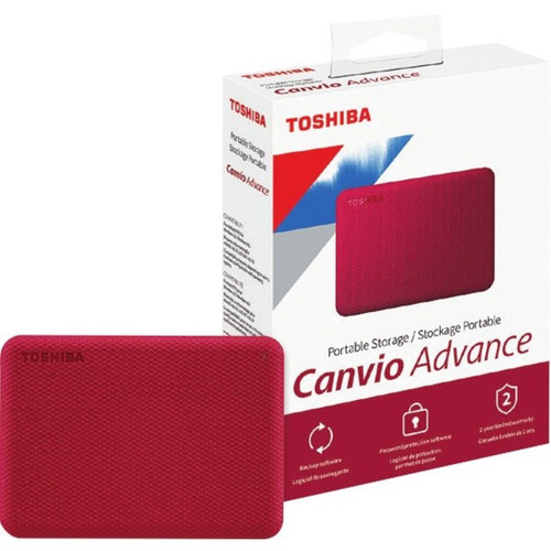 Dynabook Toshiba Canvio Advance 4TB Portable Hard Drive - External - Red - HDTCA40XR3CA
