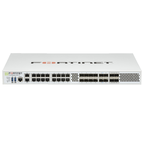 Fortinet FortiGate FG-900D Network Security/Firewall Appliance - 18 Port - 10/100/1000Base-T, 1000Base-X, 10GBase-X - 10 Gigabit Ethernet - AES (256-bit), SHA-256 - 10000 VPN - 16 x RJ-45 - 18 Total Expansion Slots - FG-900D-BDL-811-60.