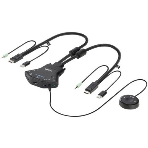 Belkin SECURE FLIP 2-PORT 1-HEAD DP SKVM W/AUD AND REMOTE. - F1DN102FLP-DP-3