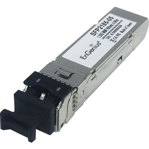 EnGenius High performance and cost effective multi-mode SFP transceiver. Intended for use with Gigabit Ethernet provides up to 1.25 Gbps serial optical data transfer rates on single duplex fiber core - SFP2185-05