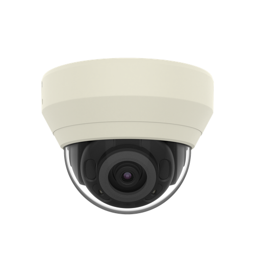 Samsung 4Mp Indoor Dome Network Camera, Wisestream Technology, H.265 Codec, Triple Streaming, 2.8Mm Lens, Ir, PoE/12Vdc, 120Db True Wdr, Defocus Detection, Hallway View, Bidirectional Audio And Sd Card Slot - QND-7010R