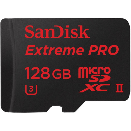 SanDisk Extreme Pro, microSDXC, Memory Card, 128GB, Class 10/UHS-II, U3, USB 3.0 - SDSQXPJ-128G-ANCM3