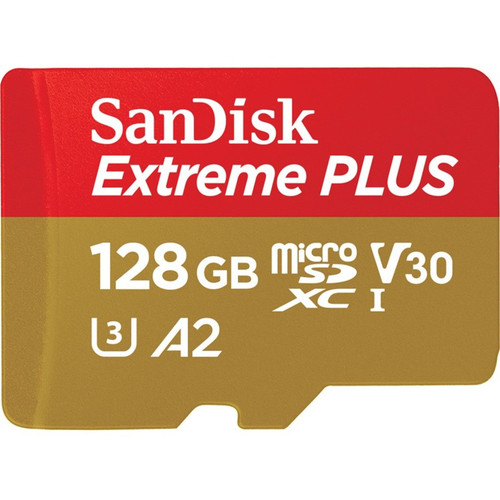 SanDisk Extreme Plus microSDXC Memory Card, 128GB, Class 10/UHS-I,170/90MB/s, With AdapterClass 10/UHS-I,170/90MB/s, With Adapter - SDSQXBZ-128G-ANCMA