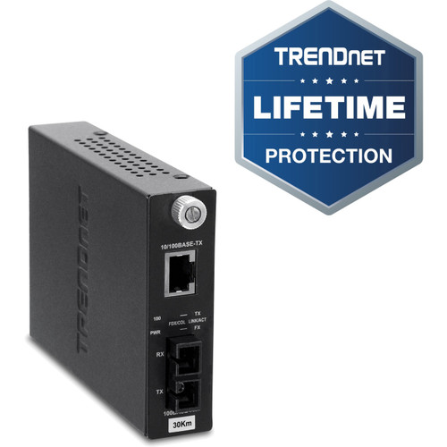 Trendnet 10/100BASE-TX to 100BASE-FX Single Mode Fiber Converter (30Km) - TFC-110S30