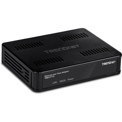 Trendnet MoCA 2.0 Ethernet Over Coax Adapters,  uses your existing coaxial cables to extend a high-speed building-wide Triple Play network throughout your home or office - TMO-311C2K